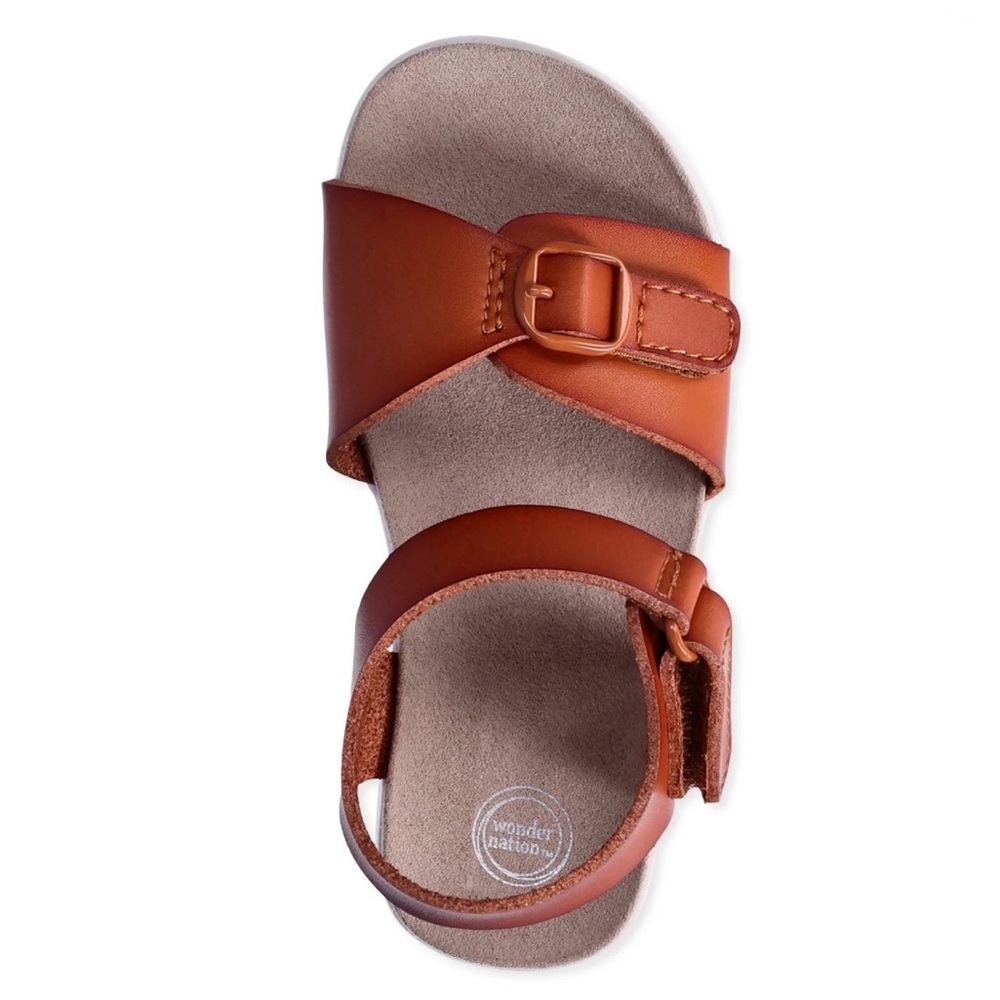 Wonder Nation Brown Sandals Adjustable Straps Cushioned Footbed